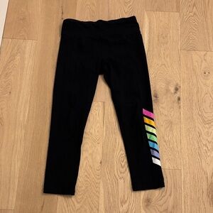 Betsey Johnson Black Leggings with Colorful Stripe